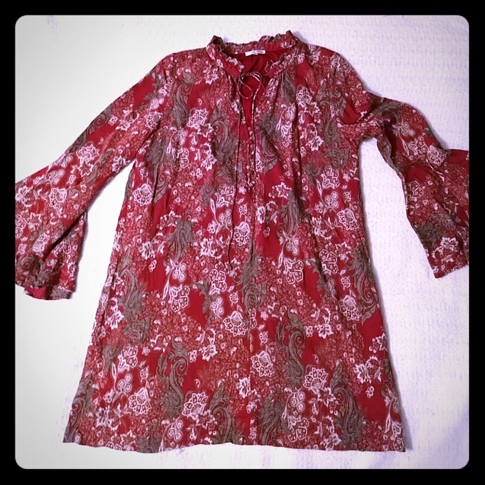 Tunic/dress with large bell sleeves